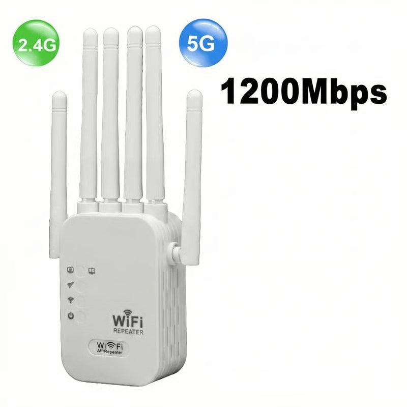 WiFi Signal Booster, Wireless WiFi Repeater, Dual Band 5G Extender