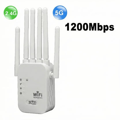 WiFi Signal Booster, Wireless WiFi Repeater, Dual Band 5G Extender