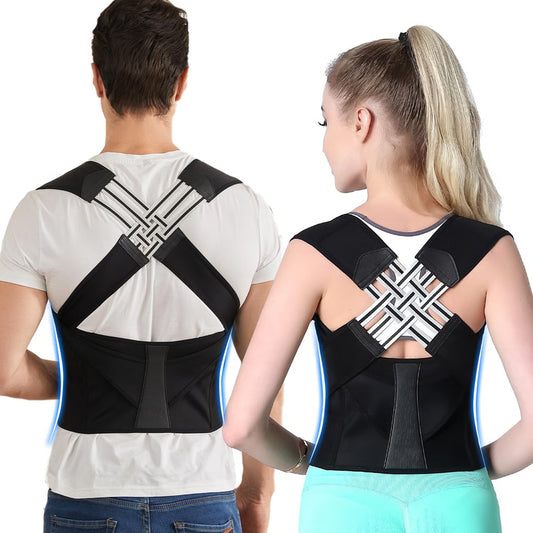 Adjustable Back Brace Posture Corrector for Women and Men, Upper and Lower Full Back Support