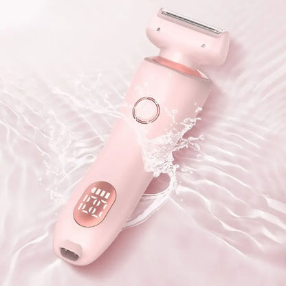 Women Electric Epilator 2 in 1, Waterproof Rechargeable Bikini Trimmer for Pubic, Legs, Underarms & Face Hair Removal