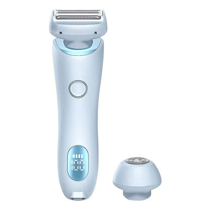 Women Electric Epilator 2 in 1, Waterproof Rechargeable Bikini Trimmer for Pubic, Legs, Underarms & Face Hair Removal