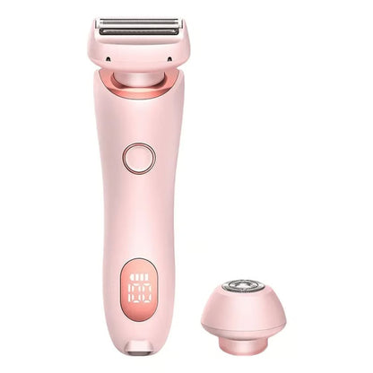 Women Electric Epilator 2 in 1, Waterproof Rechargeable Bikini Trimmer for Pubic, Legs, Underarms & Face Hair Removal