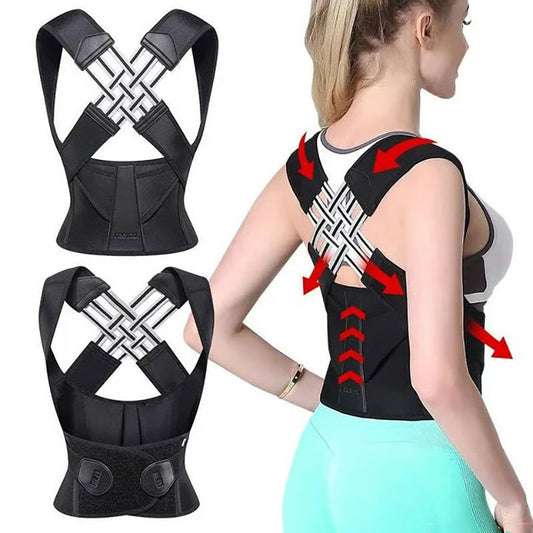 Adjustable Back Brace Posture Corrector for Women and Men, Upper and Lower Full Back Support